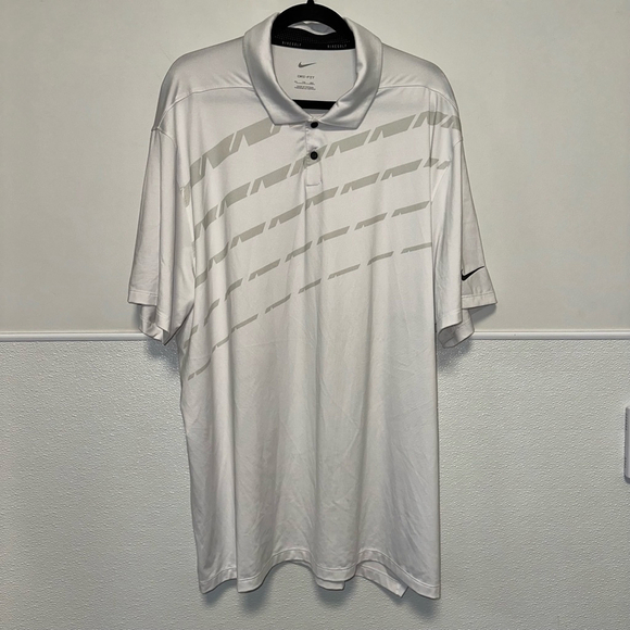 Men's Nike Golf Polo XXL White Gray Dri-FIT - Picture 1 of 8